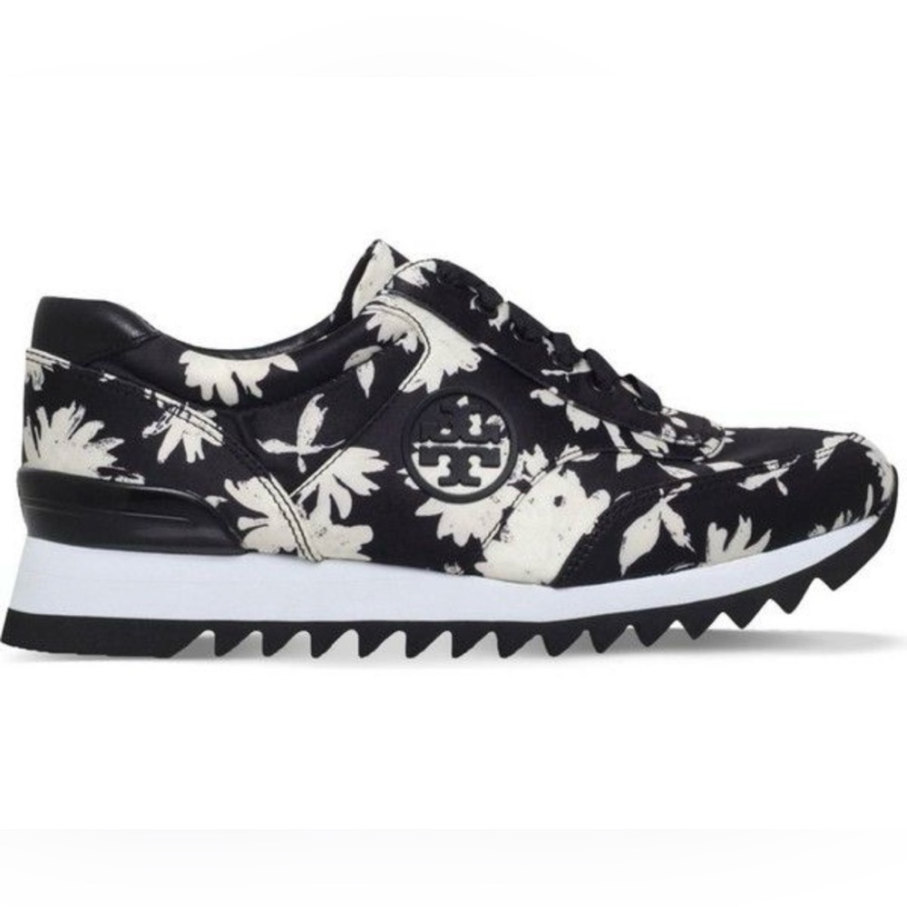Tory Burch Floral Black and Cream Women's Sneakers